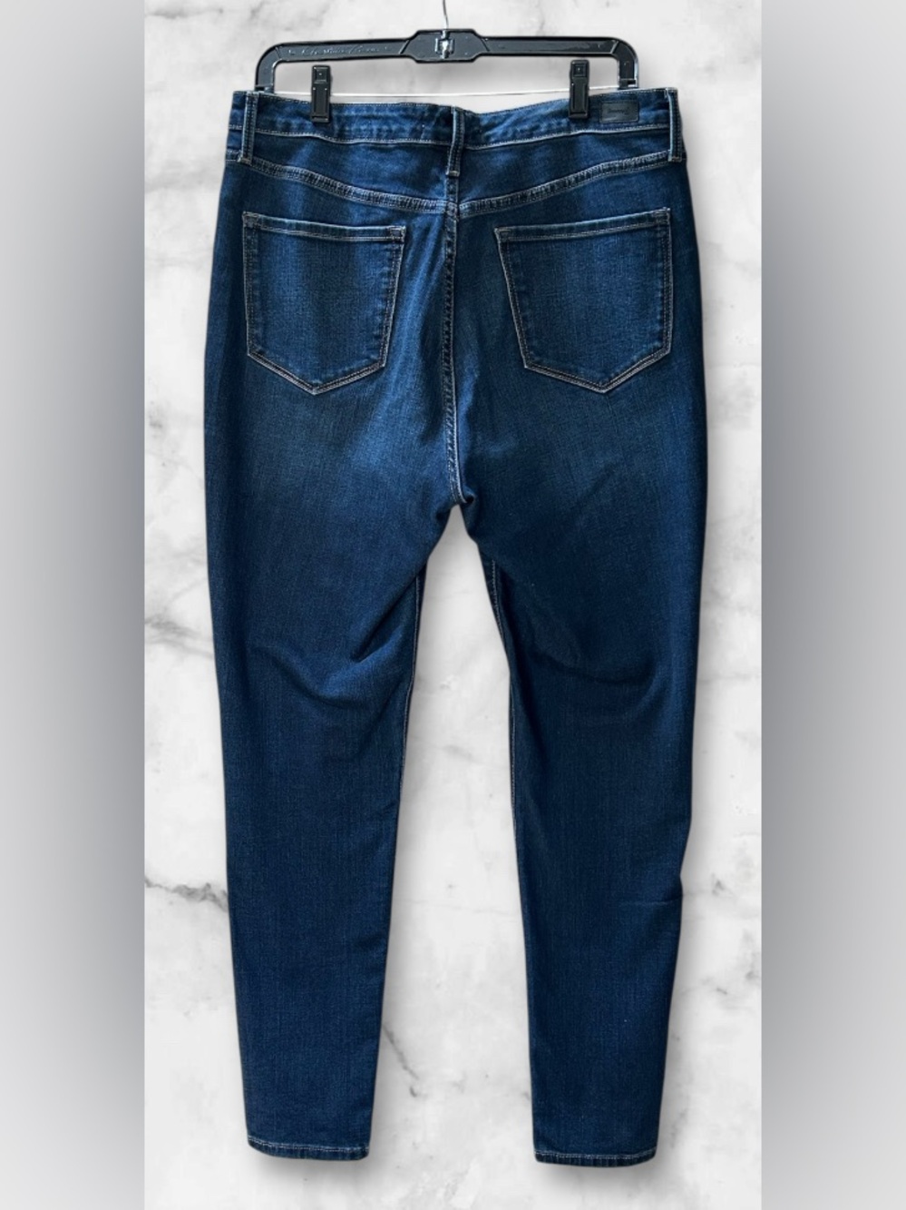 Skinnygirl Broadway High-Rise Dark Blue Skinny Jeans Leopard Side Stripe Size 12 - Picture 3 of 15